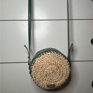 Bath & Body Works Green and Tan Crossbody Bag with Bohemian Charm